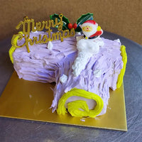 Violet Christmas Log Cake